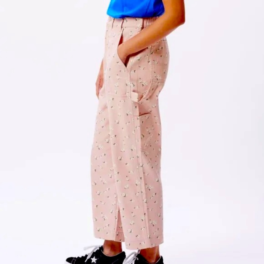 Obey Organic Pink Floral Carpenter Pants size 28